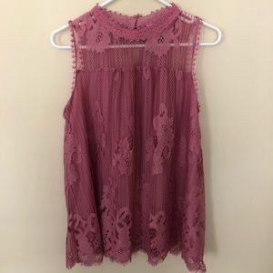Pink Lace Tank Top